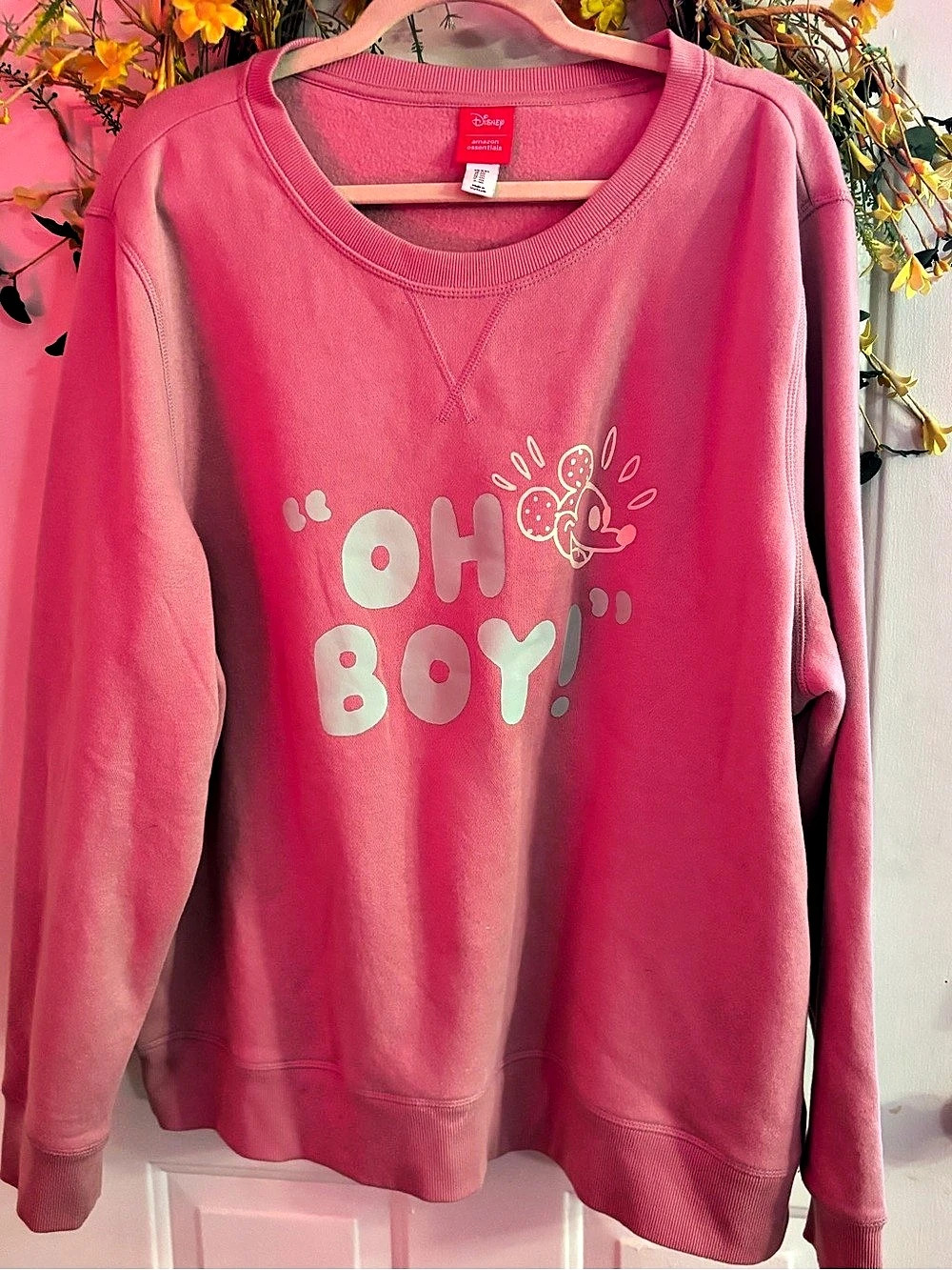 Disney Oh Boy! Graphic Sweatshirt in Pink Like New